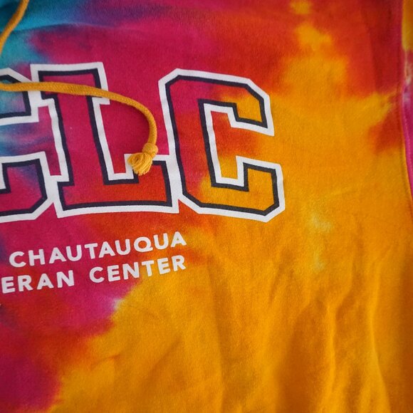 Vintage MV Sport Tie-Dye Hoodie Rainbow LCLC  Lutheran Y2K Streetwear Festival M - Picture 9 of 10